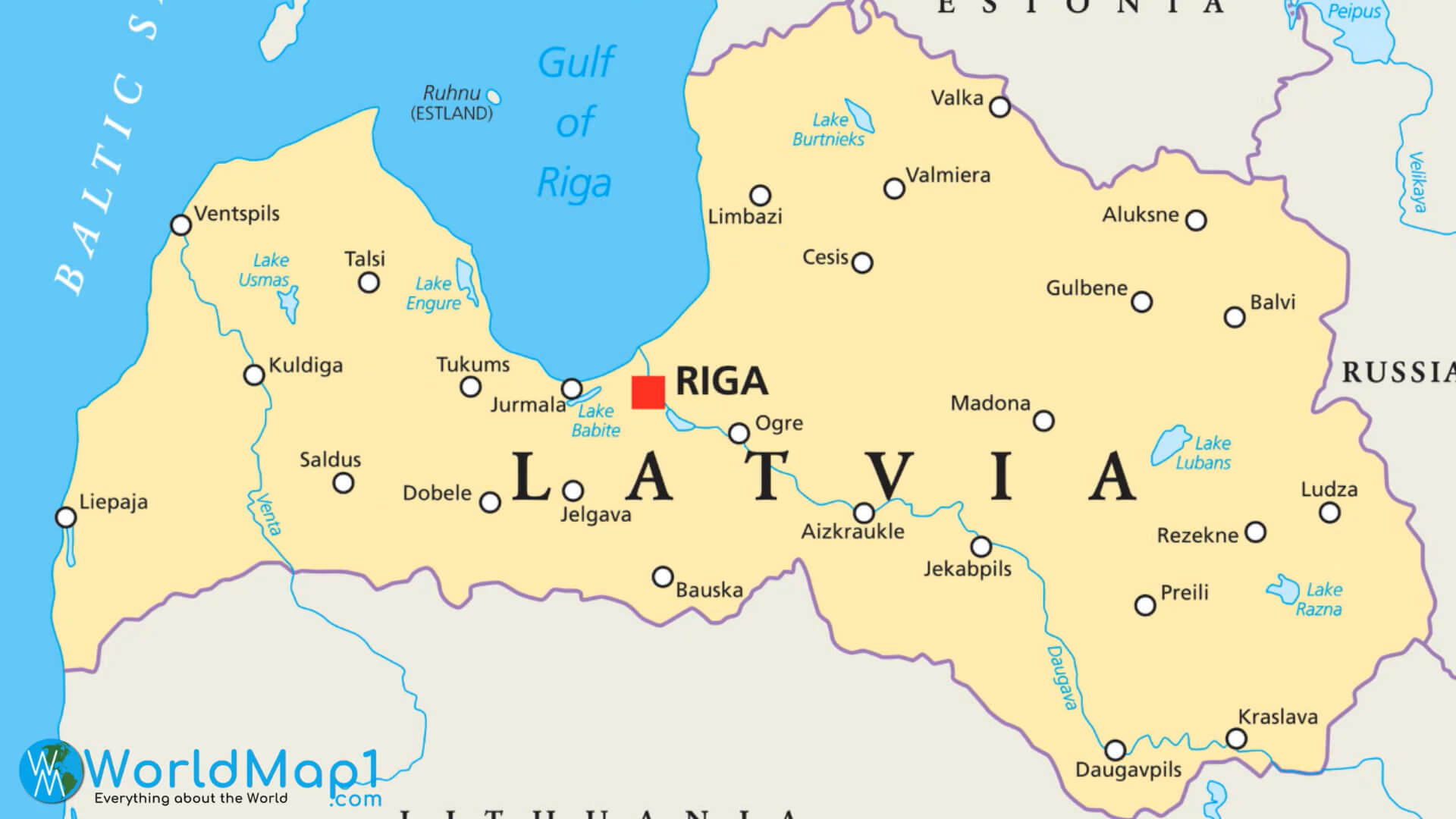 Lettland Karte und Riga